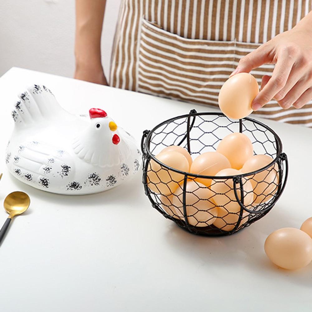 Ceramic egg storage basket
