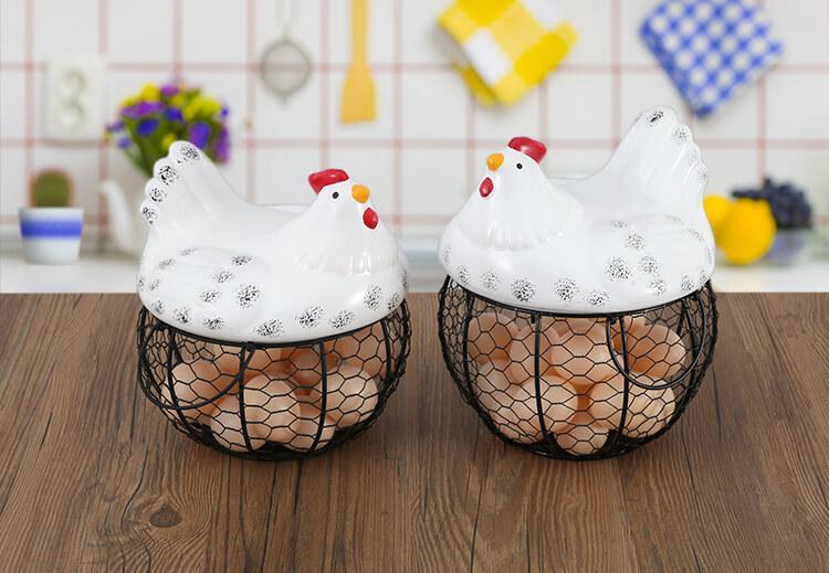 Ceramic egg storage basket