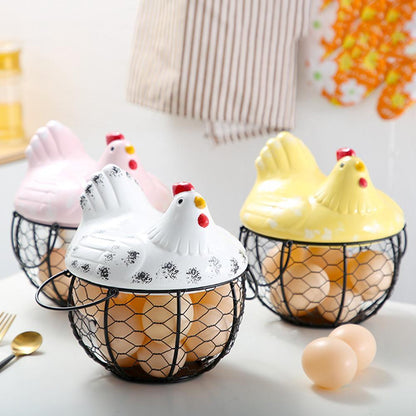 Ceramic egg storage basket