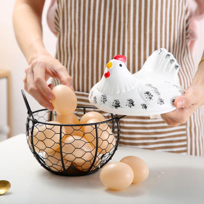 Ceramic egg storage basket