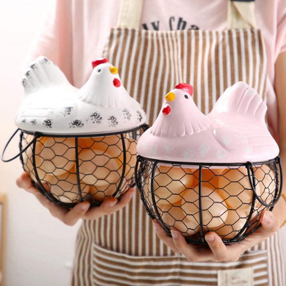 Ceramic egg storage basket