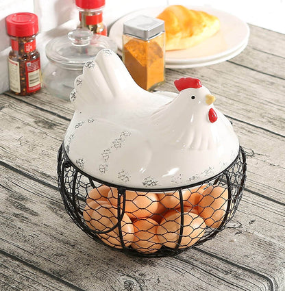 Ceramic egg storage basket