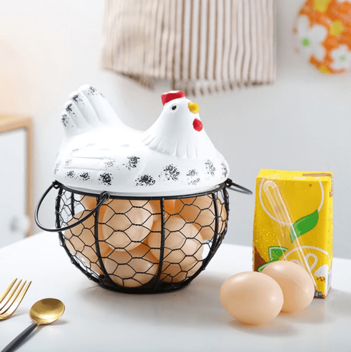 Ceramic egg storage basket