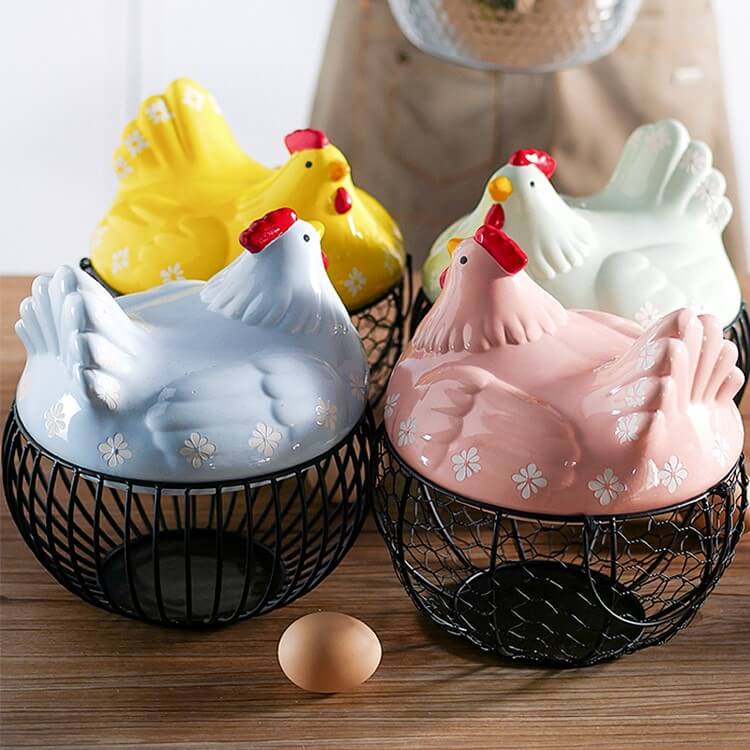 Ceramic egg storage basket