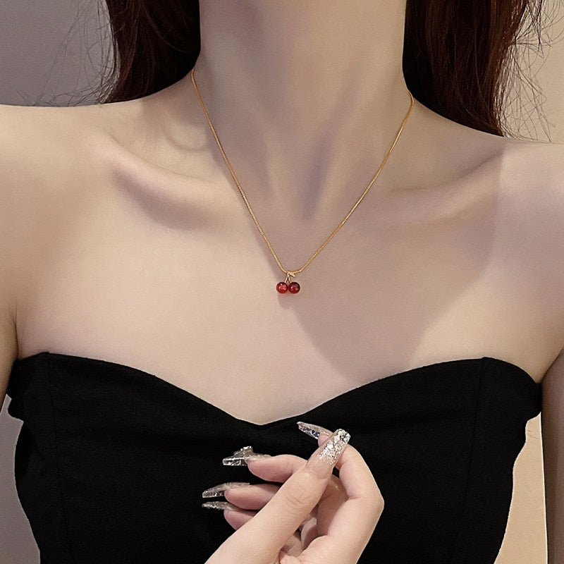 Cherry Pendant Necklace