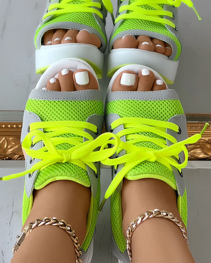 Chic Panel Lace Sandals
