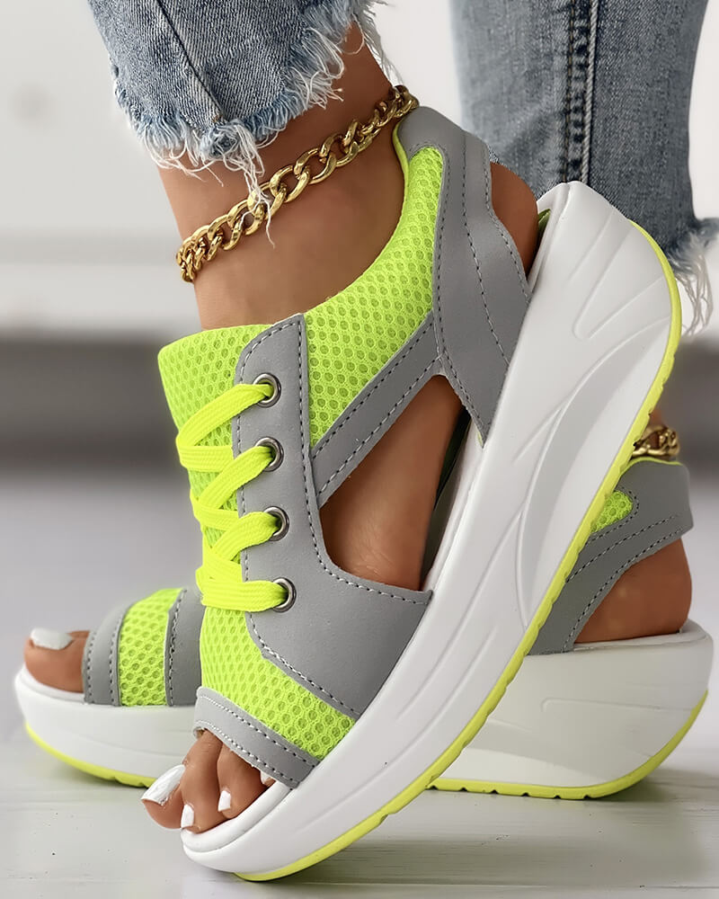 Chic Panel Lace Sandals