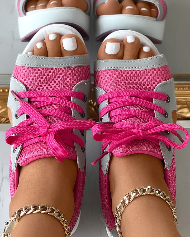 Chic Panel Lace Sandals