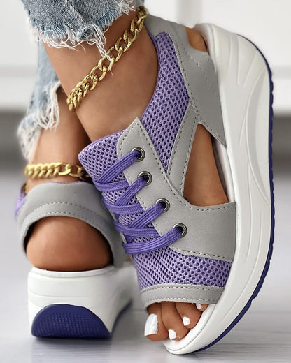 Chic Panel Lace Sandals