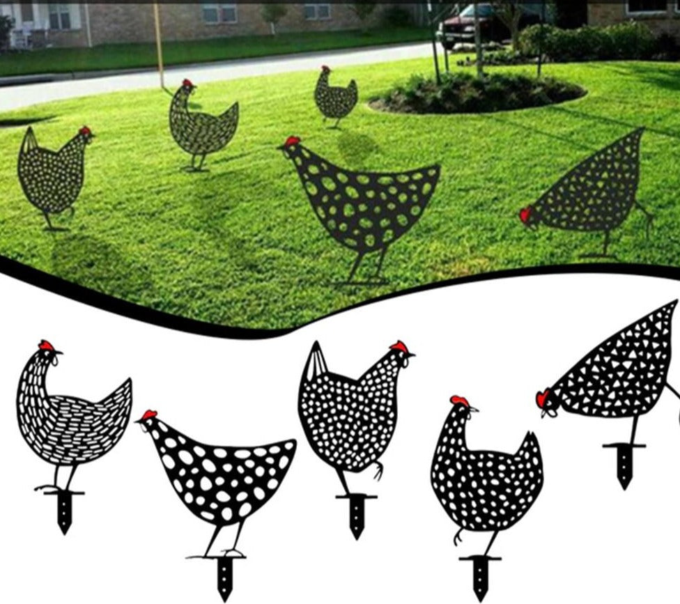 Chicken set - 4 Piece decoration set for indoors outdoors!