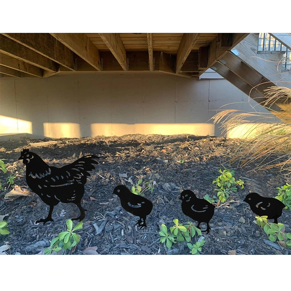 Chicken set - 4 Piece decoration set for indoors outdoors!