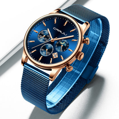 Chronograph Mesh Belt Men's Watch