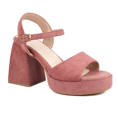 Chunky Heels Suede Style Sandals