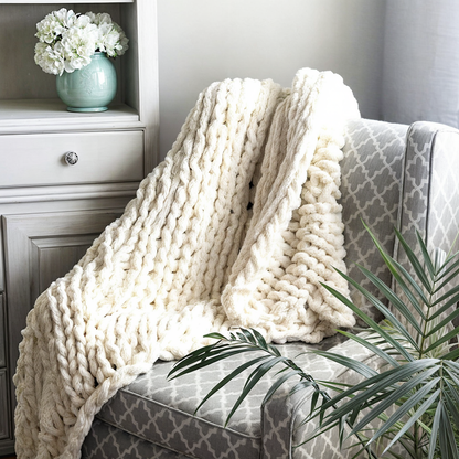 Chunky Knitted Style Blanket
