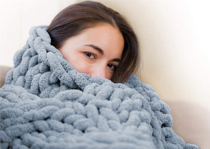 Chunky Knitted Style Blanket