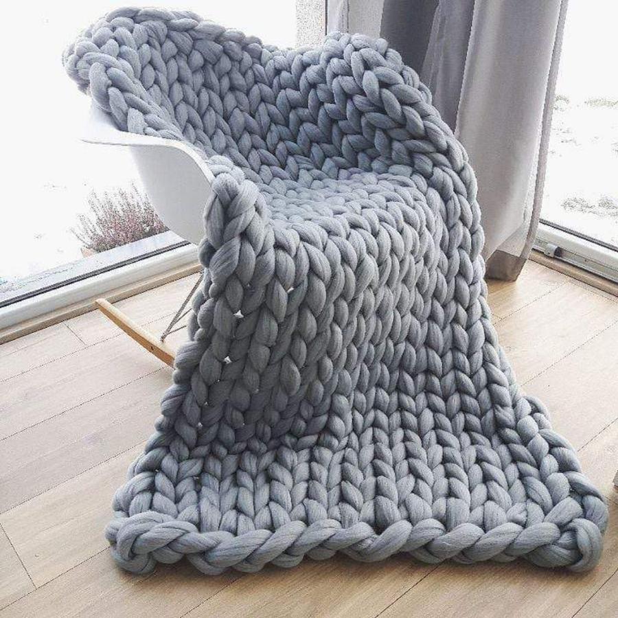 Chunky Knitted Style Blanket