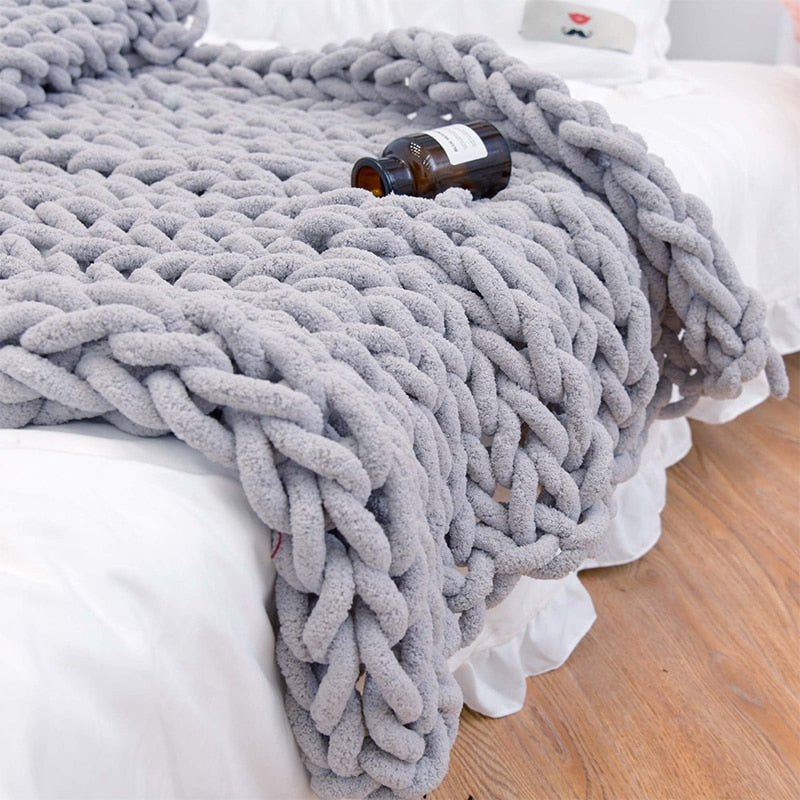 Chunky Knitted Style Blanket