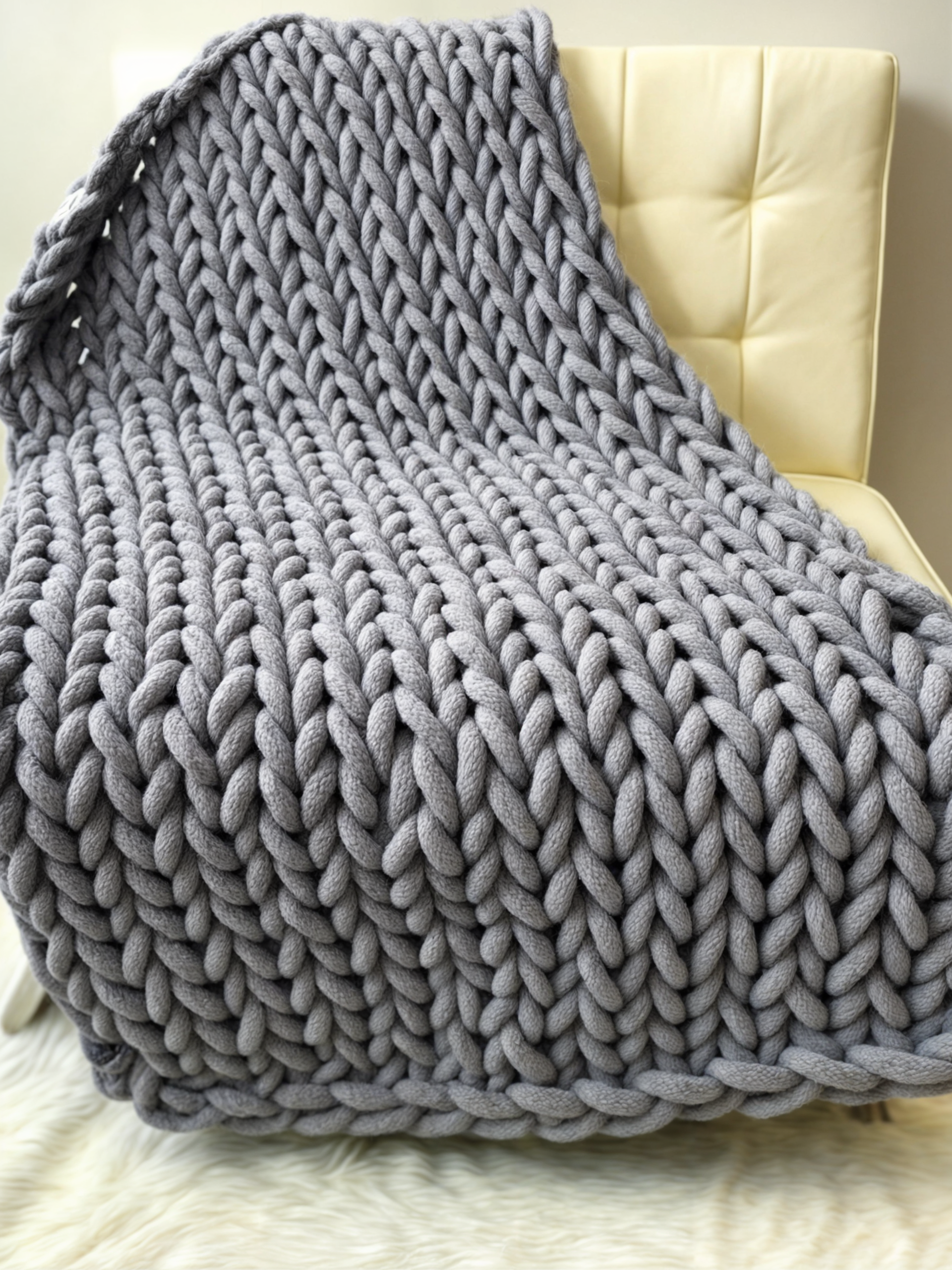 Chunky Knitted Style Blanket