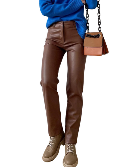 Classic leather style women's trousers