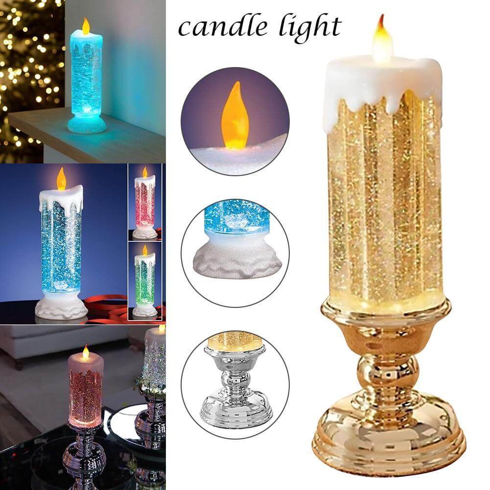 Colour-changing LED Water Candle with Glitter