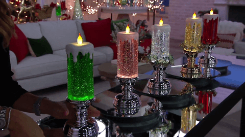 Colour-changing LED Water Candle with Glitter