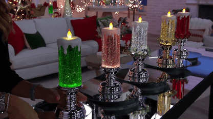 Colour-changing LED Water Candle with Glitter