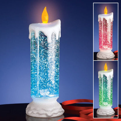 Colour-changing LED Water Candle with Glitter