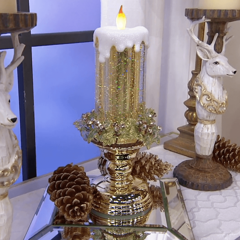Colour-changing LED Water Candle with Glitter
