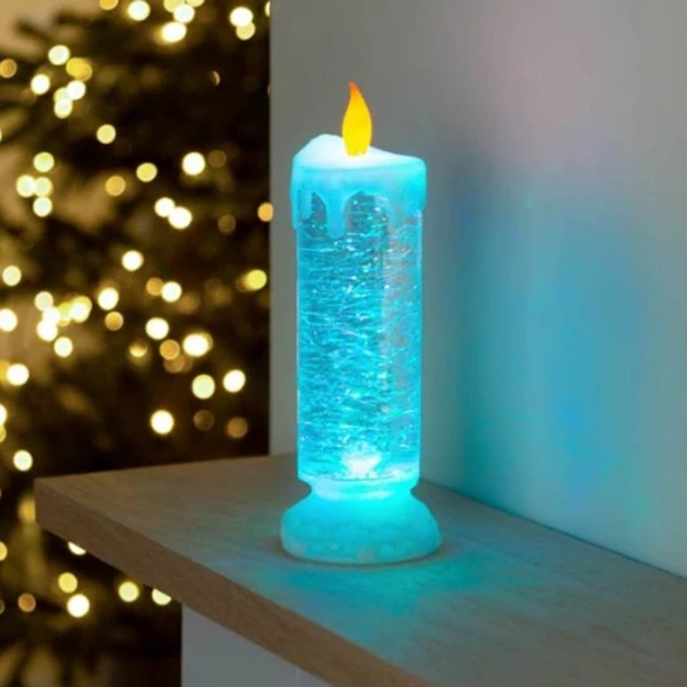 Colour-changing LED Water Candle with Glitter