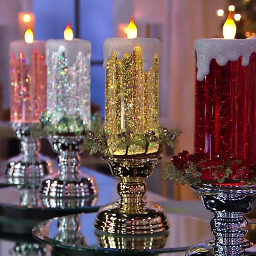 Colour-changing LED Water Candle with Glitter