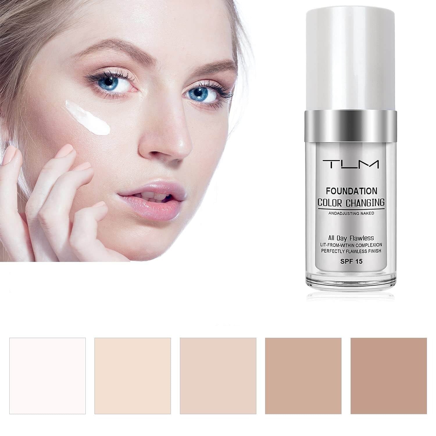 Colour-changing foundation