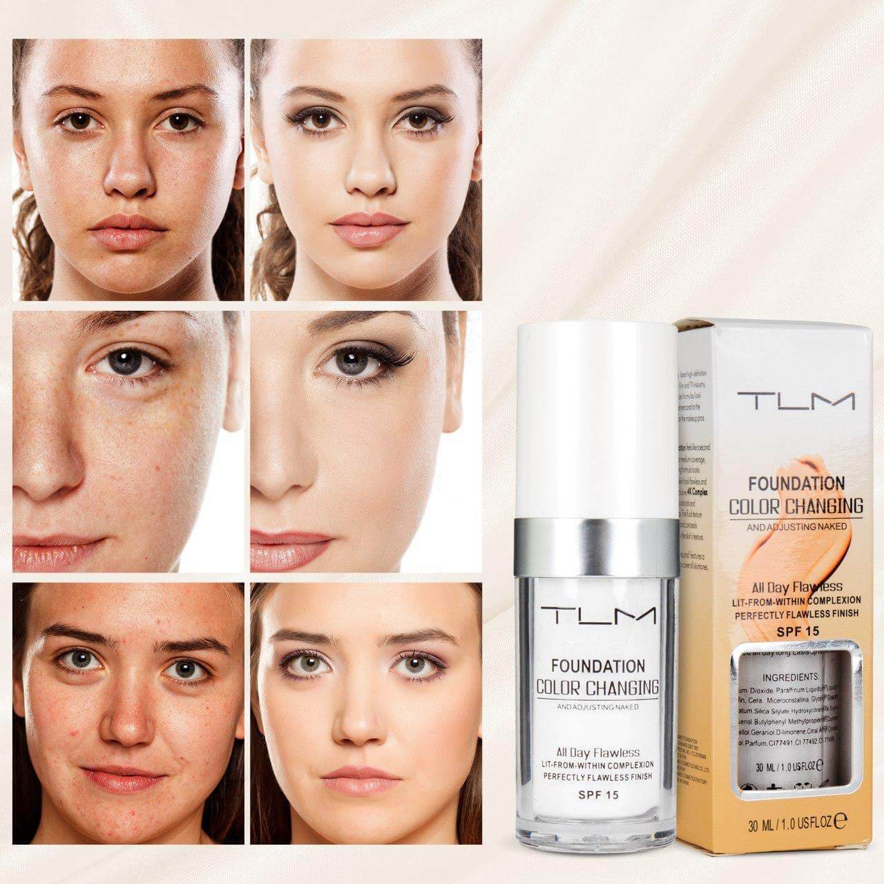 Colour-changing foundation