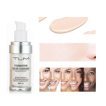Colour-changing foundation