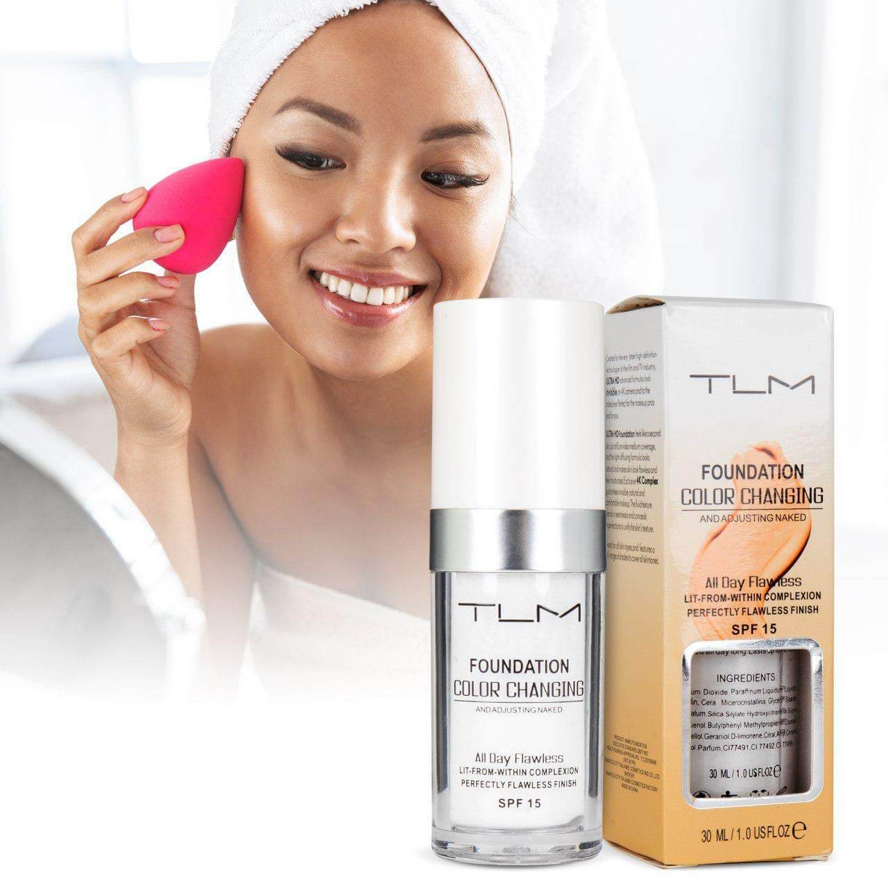 Colour-changing foundation