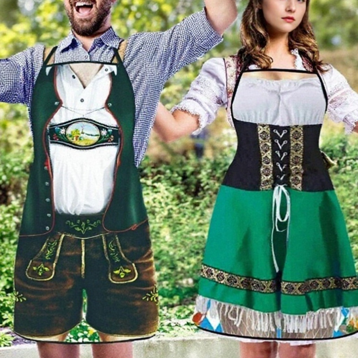 Couples Aprons Oktoberfest Style with Humour