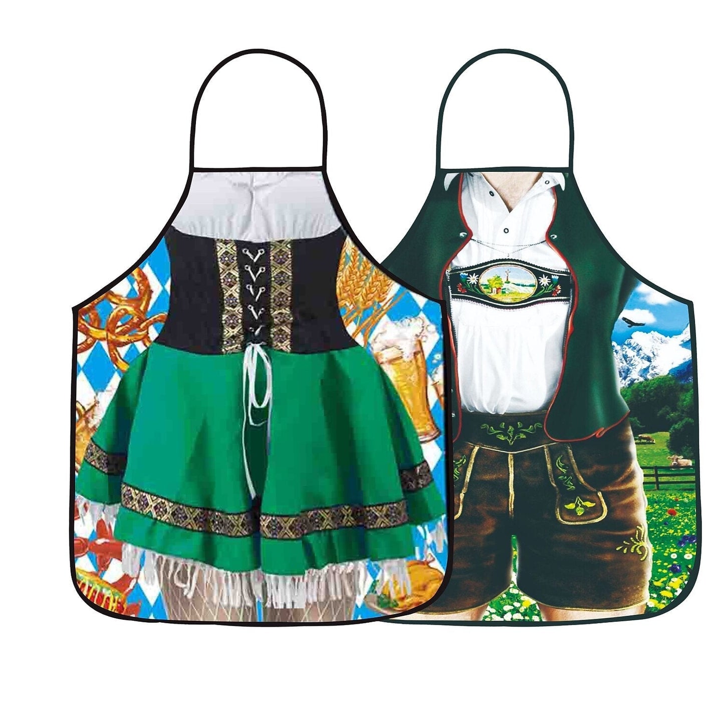 Couples Aprons Oktoberfest Style with Humour