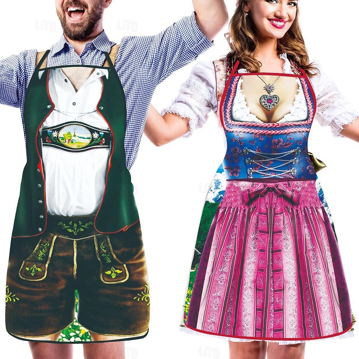 Couples Aprons Oktoberfest Style with Humour