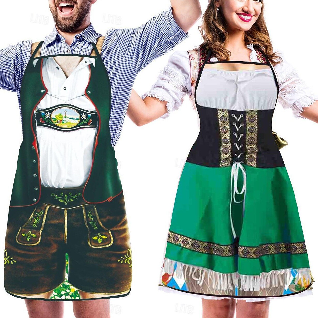 Couples Aprons Oktoberfest Style with Humour