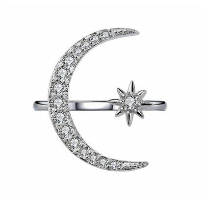 Crescent star ring