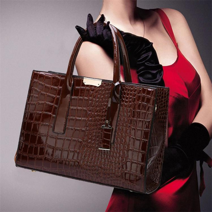 Crocodile-patterned handbags for women