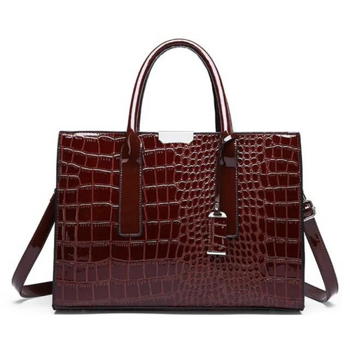 Crocodile-patterned handbags for women