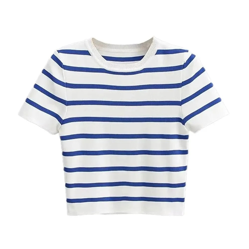 Cropped knitted ladies' jumper