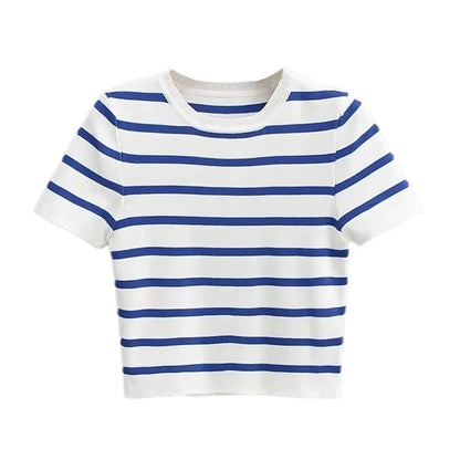 Cropped knitted ladies' jumper