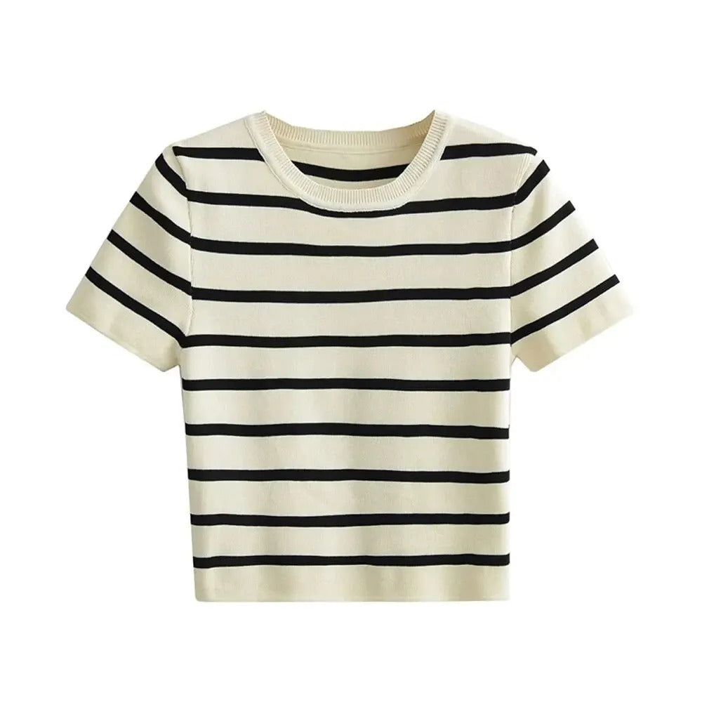Cropped knitted ladies' jumper