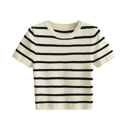 Cropped knitted ladies' jumper