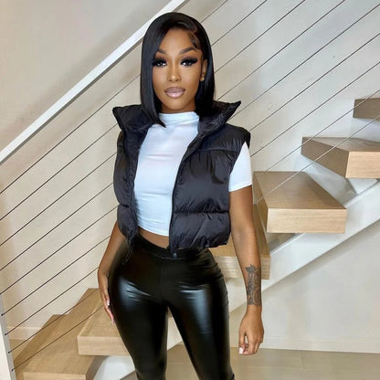 Cropped puffer jacket for women