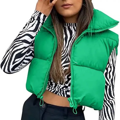 Cropped puffer jacket for women