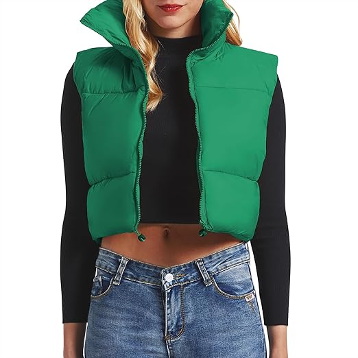 Cropped puffer jacket for women