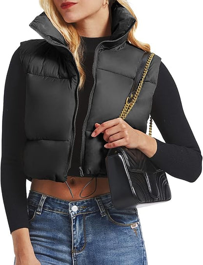 Cropped puffer jacket for women