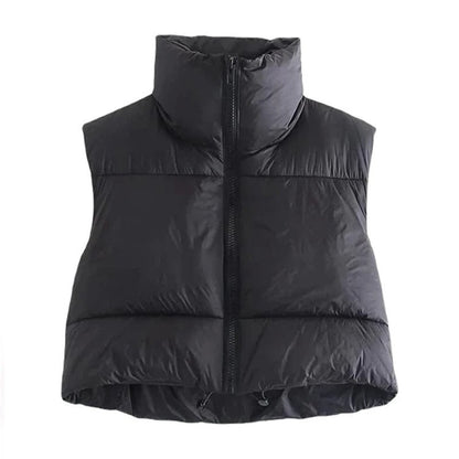 Cropped puffer jacket for women